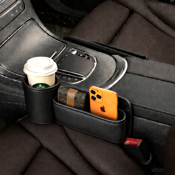 앤의선물 가죽  컵홀더 운전석용 자동차 시트 틈새 수납함