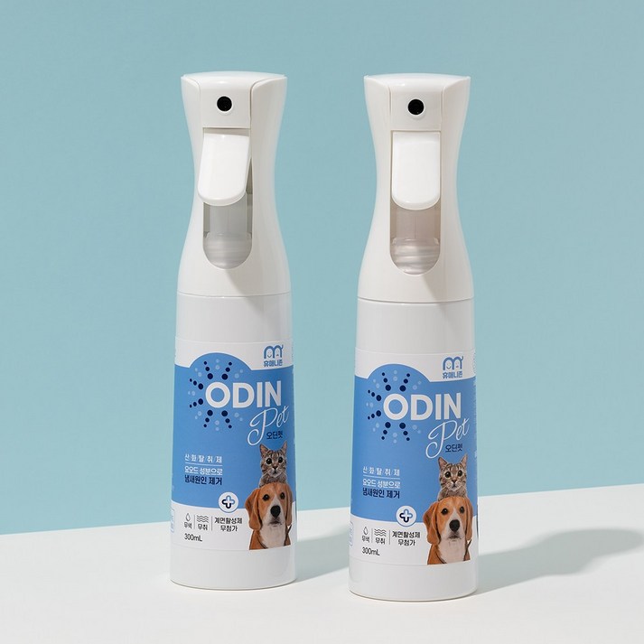 미국 아마존 판매 1위 동일성분 휴매니존 오딘펫 300ml , 2개, 강아지 고양이 탈취제 소변 오줌 배변냄새 제거, 2개, 300ml