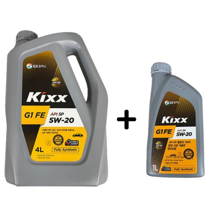 KIXX G1 FE 5W20 SP 4L 1개 + 1L 가솔린 엔진오일 20240303