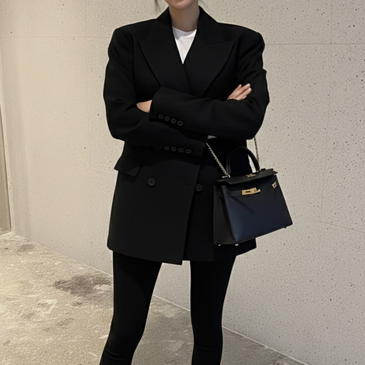 유니크코코 울100 핸드메이드 하프 자켓 여성 ot5793