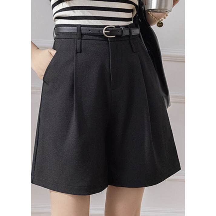 여성 버뮤다팬츠 반바지 슬랙스 출근룩 여름 정장룩 허리벨트 포함