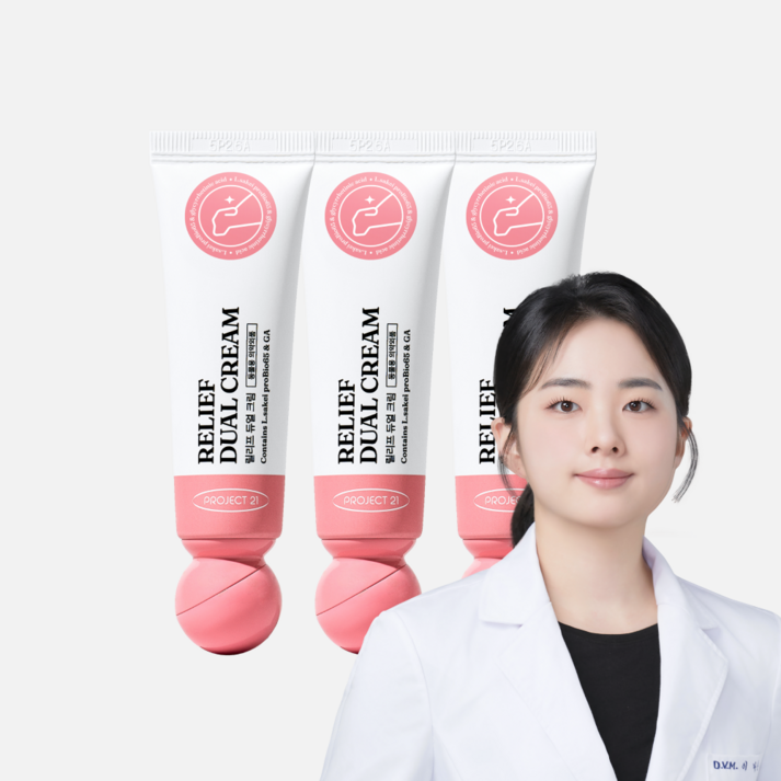 프로젝트21 강아지 고양이 릴리프 듀얼 크림 연고형 크림, 3개