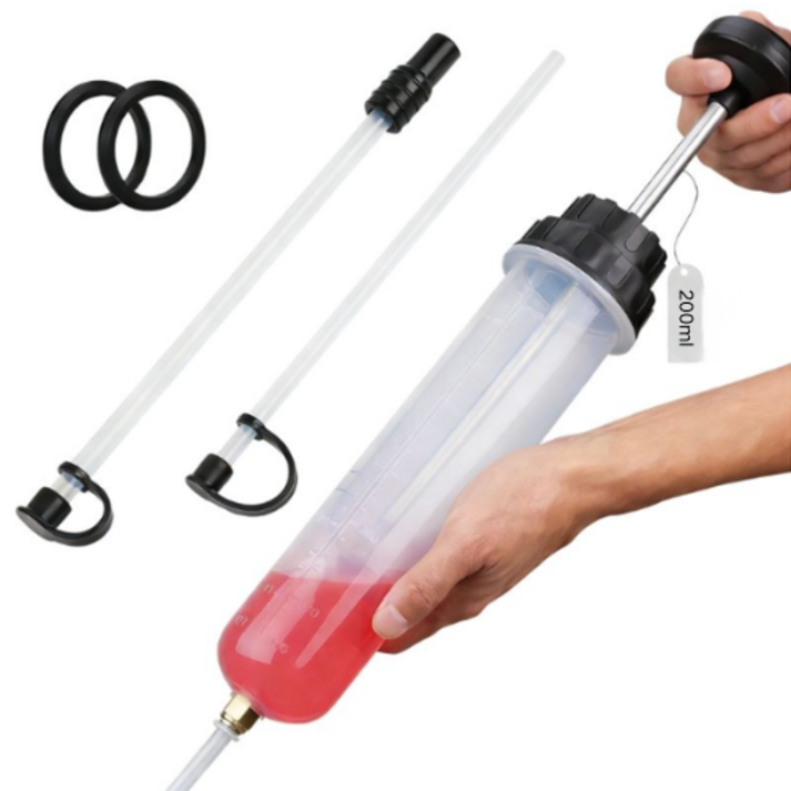 자동차 액체 추출 펌프, 수동 오일 교환 주사기, PVC 흡입관 22cm 2개 부속