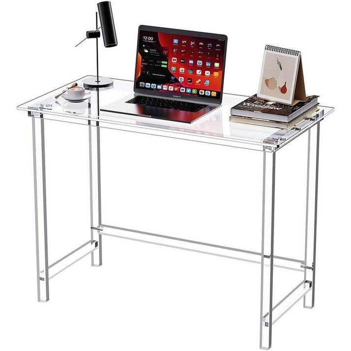 투명 아크릴 책상, 스터디 노트북 컴퓨터 책상 필기 테이블 콘솔 침실 홈 오피스 책상용 투명, 99.3cm x 59.6cm 79.5cm 268025, 투명