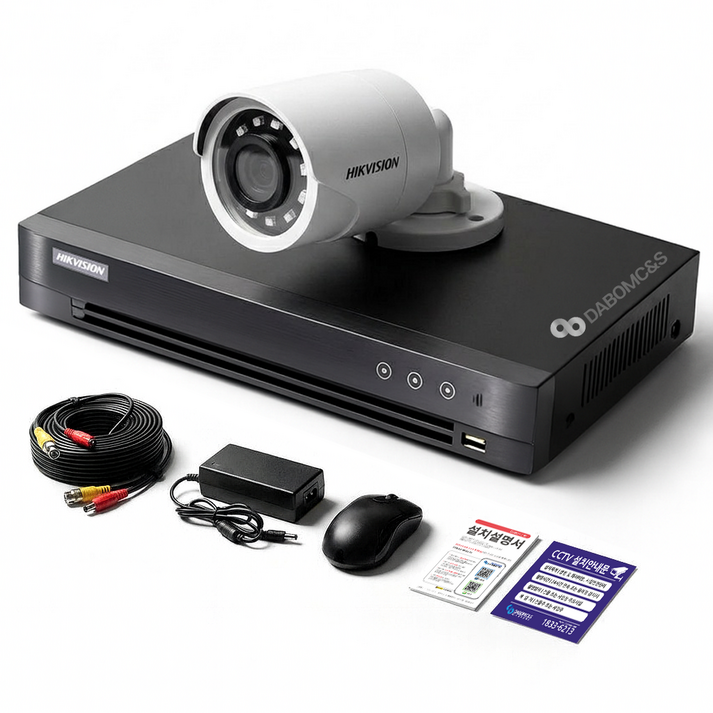세계1위 하이크비전 200만화소 CCTV 녹화기 풀세트 HDD 1TB 하이박스 포함 보안용 카메라, 1개
