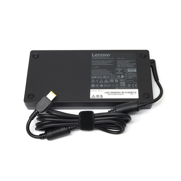 Lenovo 정품 20V 15A 300W 사각 슬림팁 어댑터 Legion 5 Pro 16ACH6 3080 3070 3060 전용 충전기, 어댑터, 1개