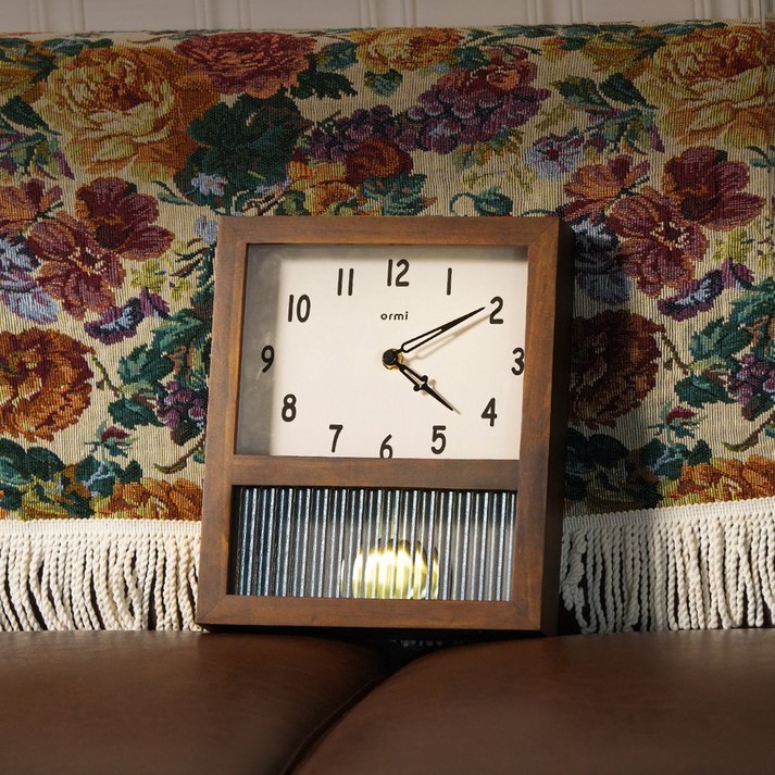 오르미 레트로 모어클락 우드 무소음 벽시계 추시계 괘종시계, ORMMC(월넛)
