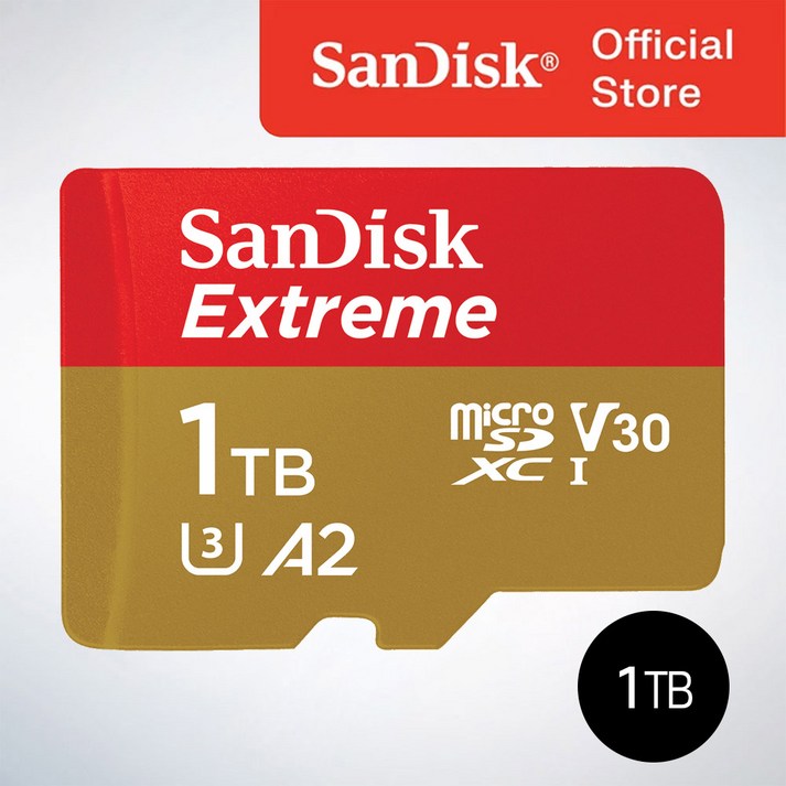 샌디스크코리아 공식인증정품  마이크로 SD카드 SDXC Extreme 익스트림 QXAV 1TB
