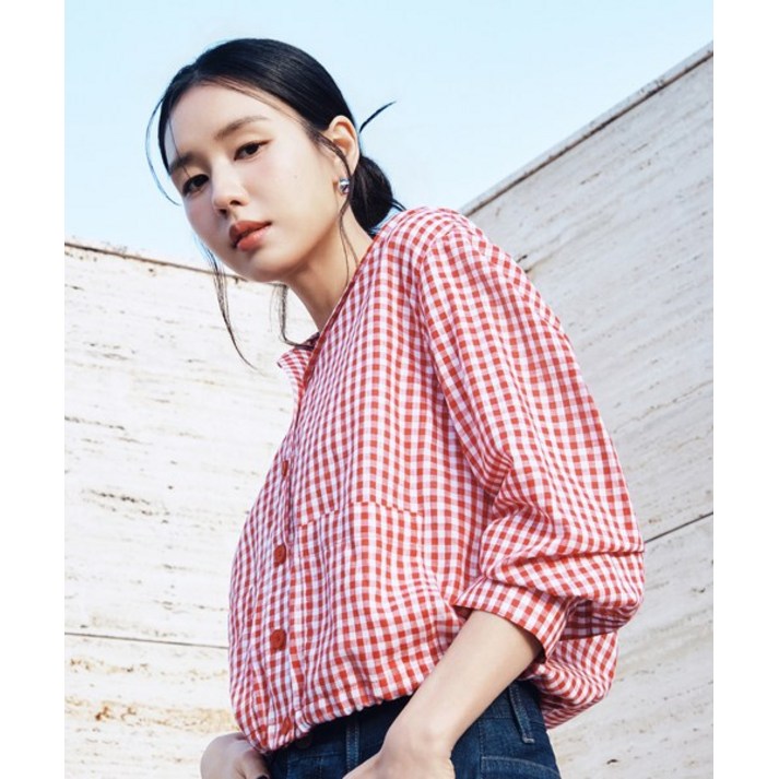 매장정품 셀렙샵에디션 CELEBSHOP EDITION 26SS 아사면 깅엄체크 후드점퍼 2081534895 147533