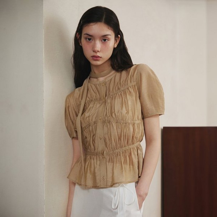 잇미샤 25 라운드넥 타이 블라우스 ITP6ZBL870 2070532