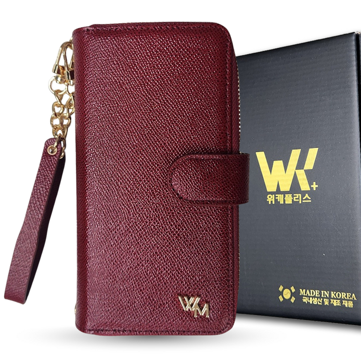 위케밀러 프리미엄 국산 천연 가죽 지갑 지퍼 다이어리 스트랩 핸드폰 케이스