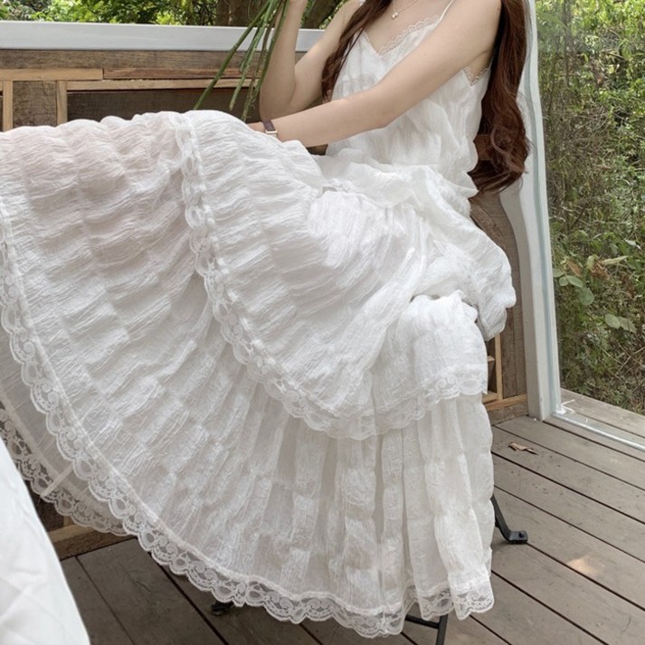cammello 레이스 롱 캉캉 원피스 끈나시 여름원피스 cammello 레이스 롱 캉캉 원피스 끈나시 여름원피스