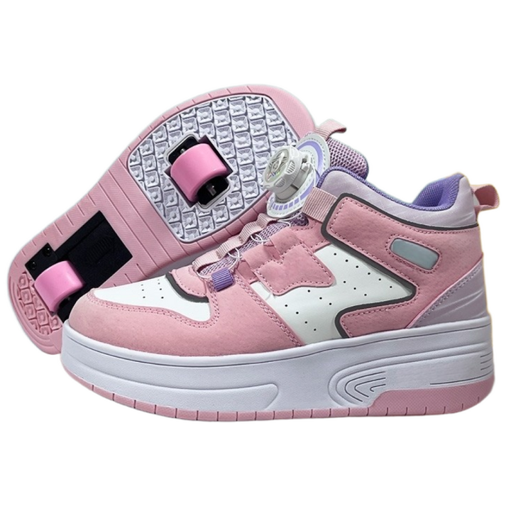 롤러슈즈 바퀴달린 바퀴휠 운동화 인라인 힐리스 스케이트 롤러 성인 롤러스케이트, 핑크색, 1개