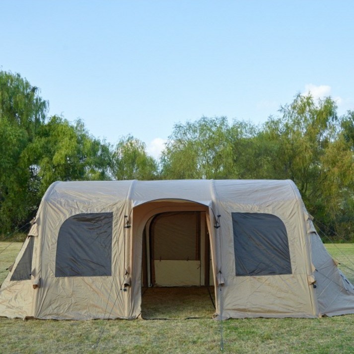 [추석 기간한정 파격할인]스마트무브 리빙쉘 에어텐트 터널형 에어텐트 5~6인용 <리뷰작성시 루프+PU창+이너텐트+그라운드시트 풀세트 증정>, 초코 브라운 풀세트