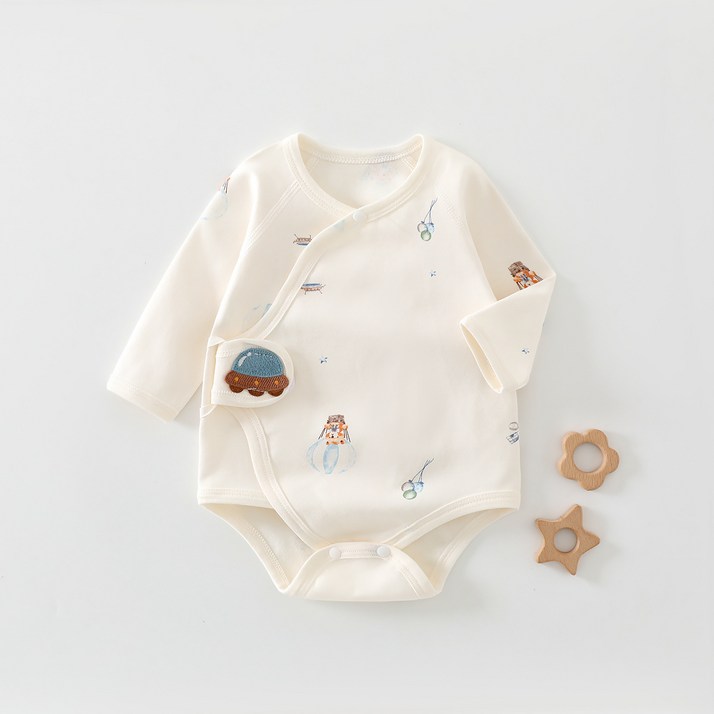 스타도어 신생아용 큐트 패치 배냇 긴팔 바디수트
