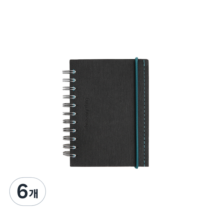 소소문구 더 베리띵 수첩 미니 176매, black, 6개