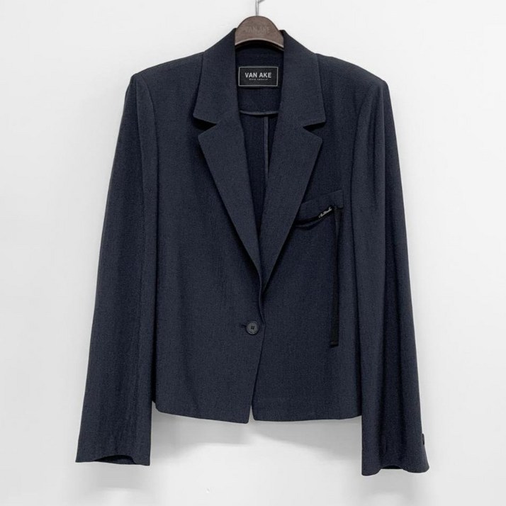 반에이크 여성용 테이프 포켓 원버튼 자켓