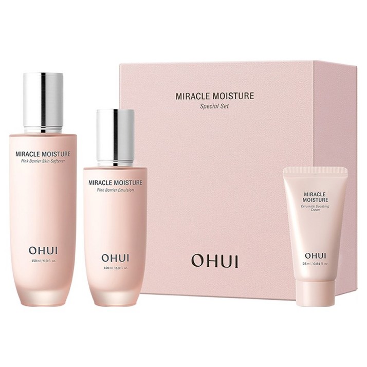 오휘 미라클 모이스처 핑크 베리어 스킨 150ml 에멀전 100ml 크림 25ml