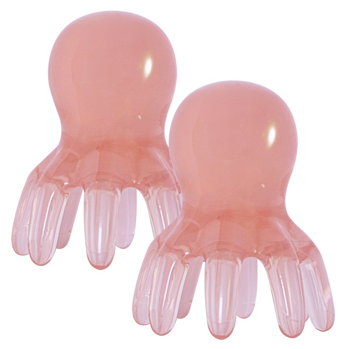 굿굿샵 문어 두피 괄사 마사지기, 2개, 핑크