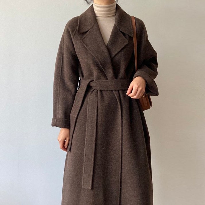 타니즈 여성용 파이로 로브 벨트 롱코트