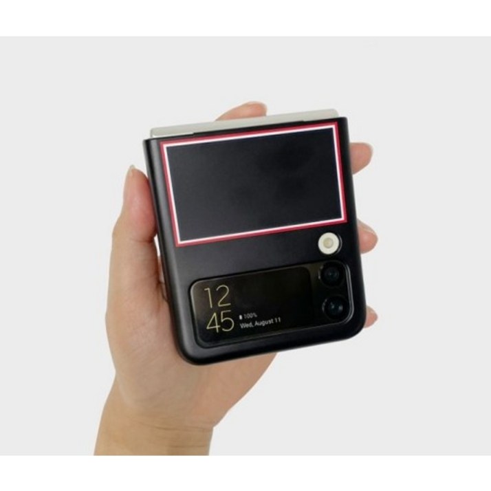 갤럭시 Z플립 3 인커브 바코드 라벨  로고무늬  하드케이스