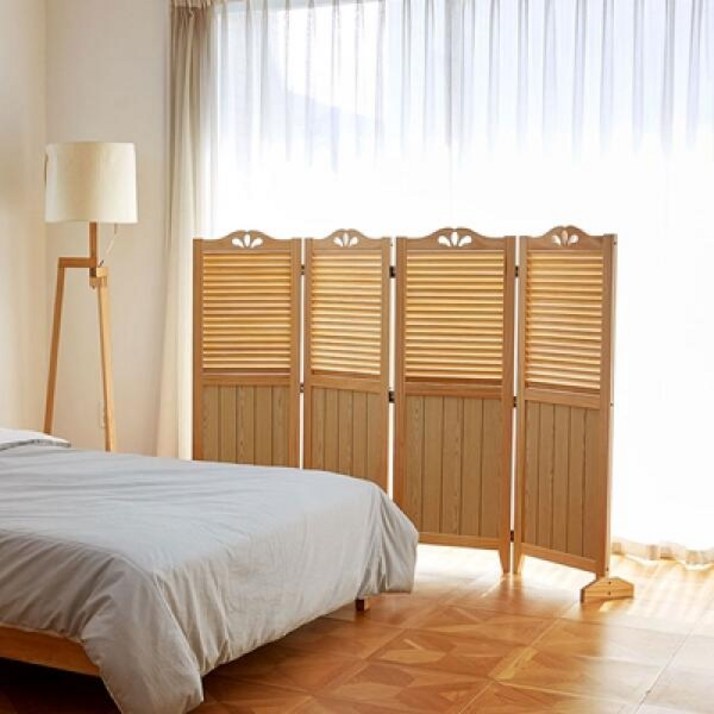 [까사라움] 하프갤러리 원목 4단 접이식 인테리어 낮은 파티션 2color