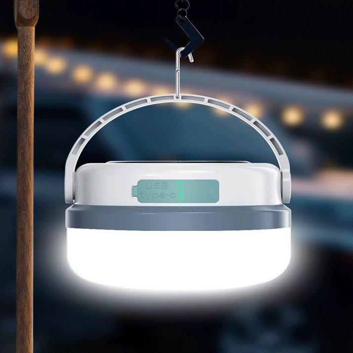 가을의선물 태양광 충전식 LED 다용도 캠핑 랜턴, 1개, 화이트