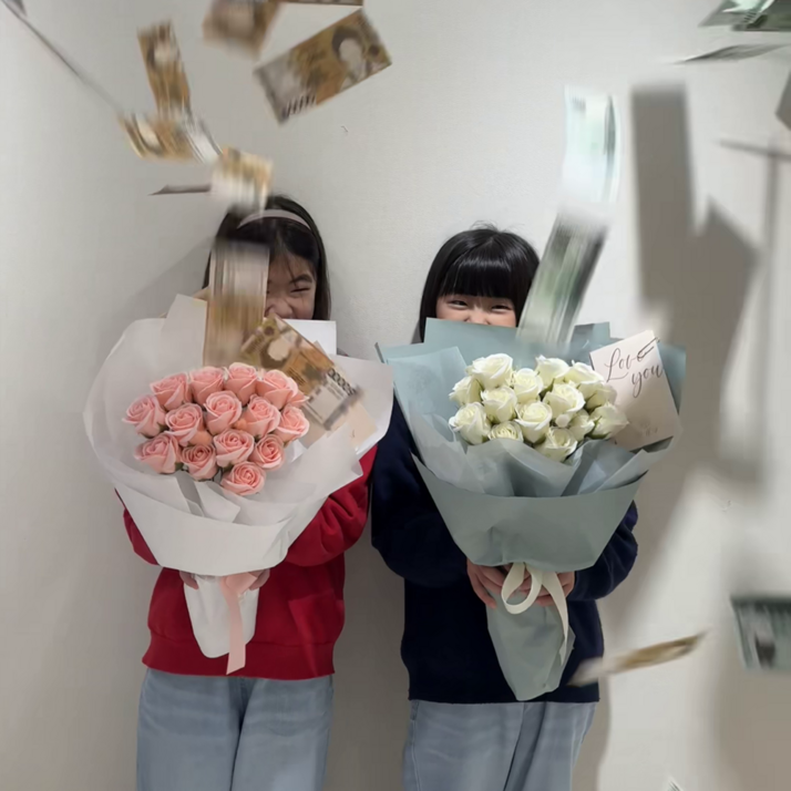 르마엔플라워 돈꽃다발 비누꽃 머니부케, 1세트, 핑크 15송이