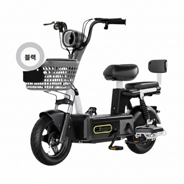 조이투컴 전기자전거 전동자전거 고출력 휴대용 가성비 자전거 48V 출퇴근전용 자토바이 등하원, 5.블랙, 경량스틸