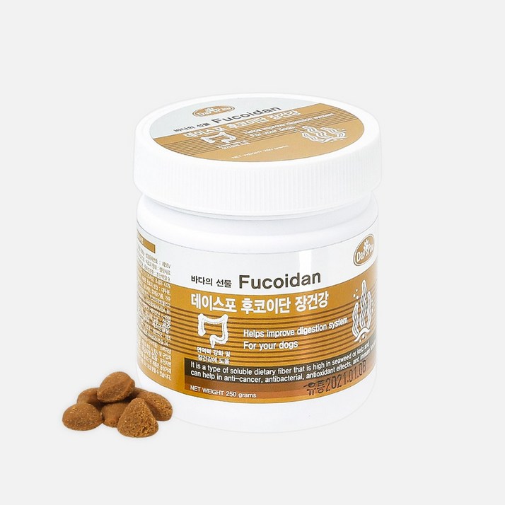 데이스포 후코이단 강아지 영양제 250g 장 영양간식 면역력 간식, 장건강유산균, 1개