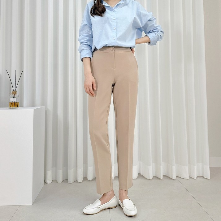 핏이 예쁘고 편한 어반이지 뒷밴딩팬츠 숏기본롱 3기장 빅사이즈여성의류 여성 스판 슬랙스 키작녀바지