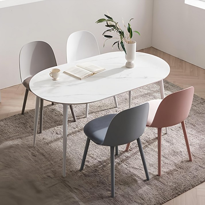 삼익가구 순수 세라믹 타원형 1400 식탁 세트의자4개