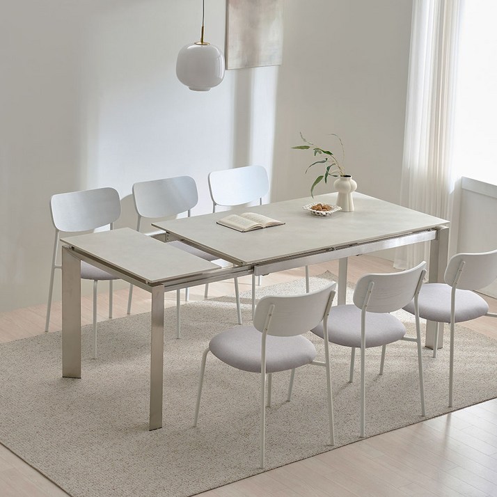 NOON 모어 세라믹 확장형 4인용 6인용 포세린 식탁 1400 1800