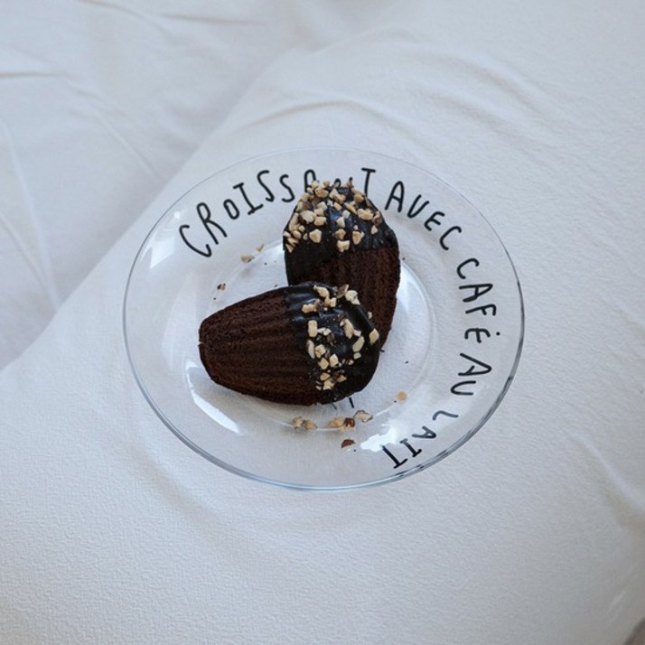 라세라미끄 클레어 유리 레터링 원형접시 M 19cm