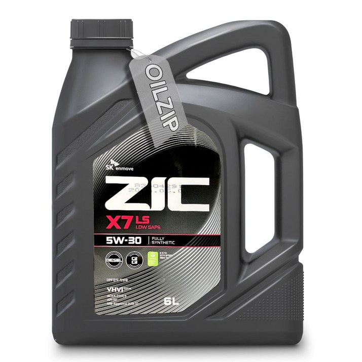 지크 X7 LS 5W30 C2 C3 6리터 API SP 합성 가솔린 디젤 겸용 엔진오일, 1개, 지크 X7 LS 5W30 C2C3 6리터, 5w30