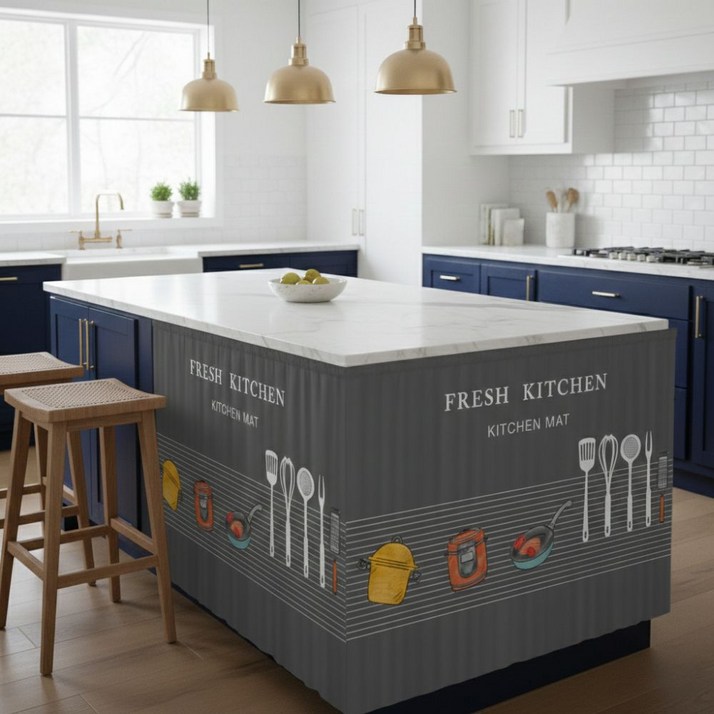 라벤스 주방 부엌 식당 수납 가림막 벨크로 커튼