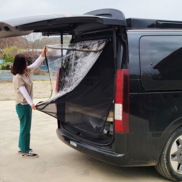 스타렉스 모기장 방충망 고정형(끼우는) 바람막이 세트 [보스코리아], 단일 색상, 1개