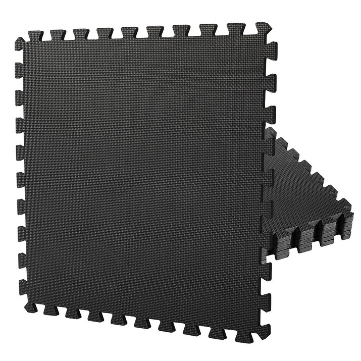 hanmir 다용도 EVA 퍼즐 매트 반려동물 미끄럼방지 방수 조립식 매트 6장 세트 6060cm, 블랙