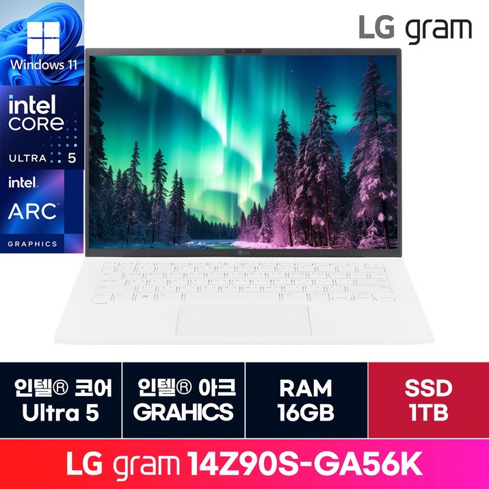 LG전자 그램 14인치 14Z90S-GA56K 16GB 1TB WIN11 ON
