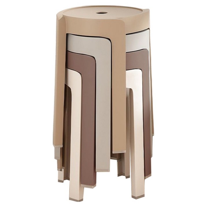 ROJI 파스텔 원형 스툴 간이 의자 4종 세트