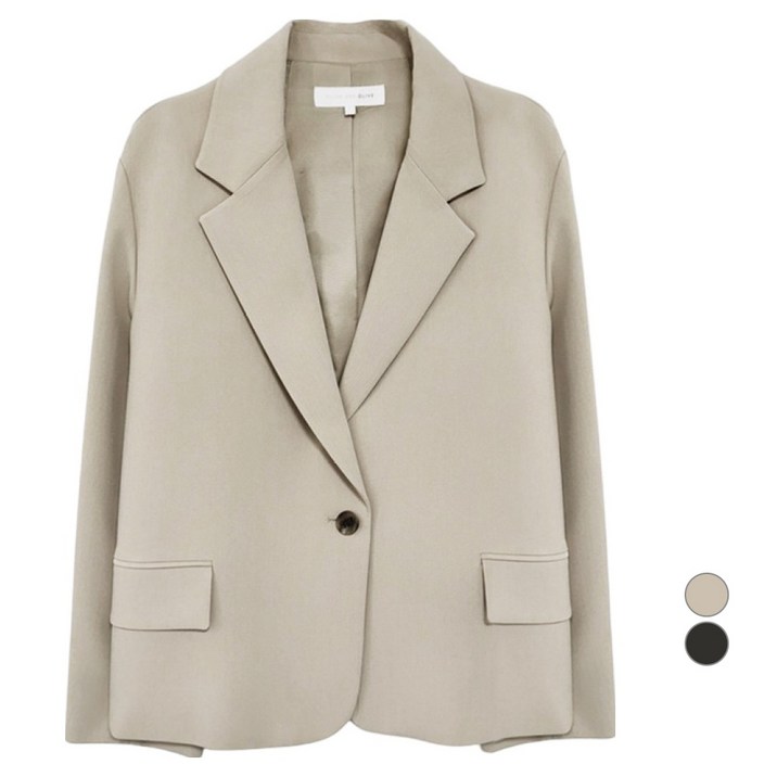 올리브데올리브 여성용 플랩포켓 루즈핏 원버튼 재킷