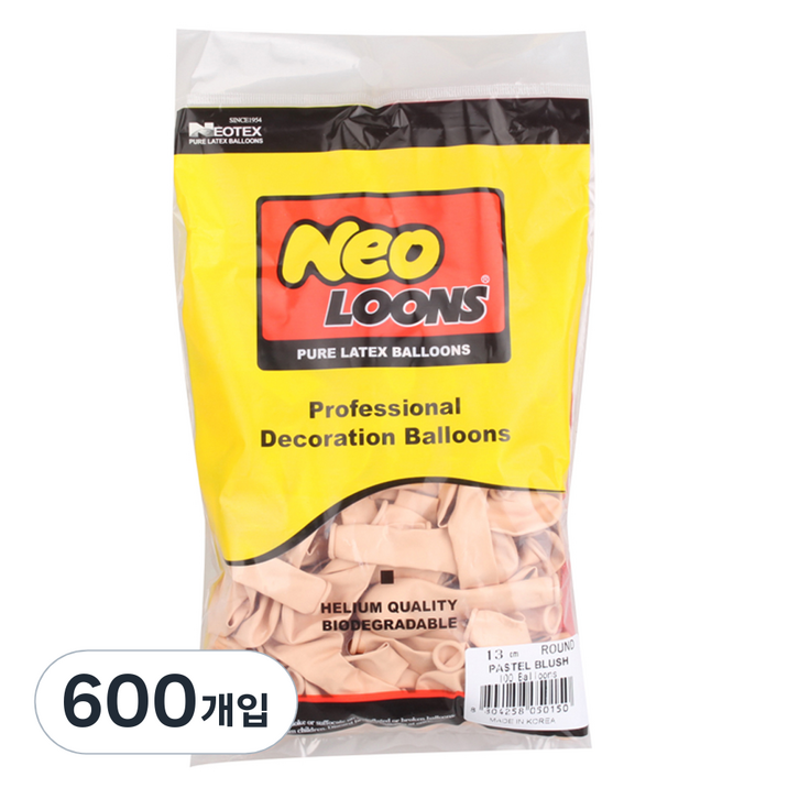 네오룬즈 13cm 라운드풍선, 파스텔 블러쉬, 600개