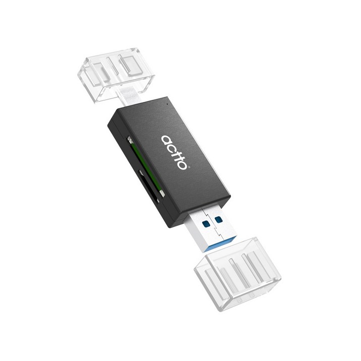 엑토 TF SD카드 USB 3.2 C타입 듀얼 OTG 멀티 카드리더기, OTG-10, 블랙
