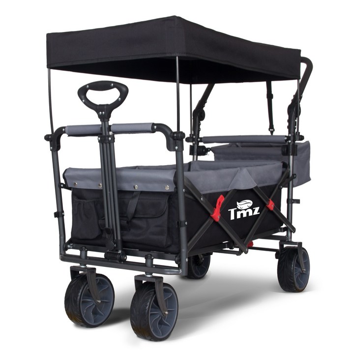 티엠지 아웃도어 캠핑 웨건, 1개, 블랙/그레이