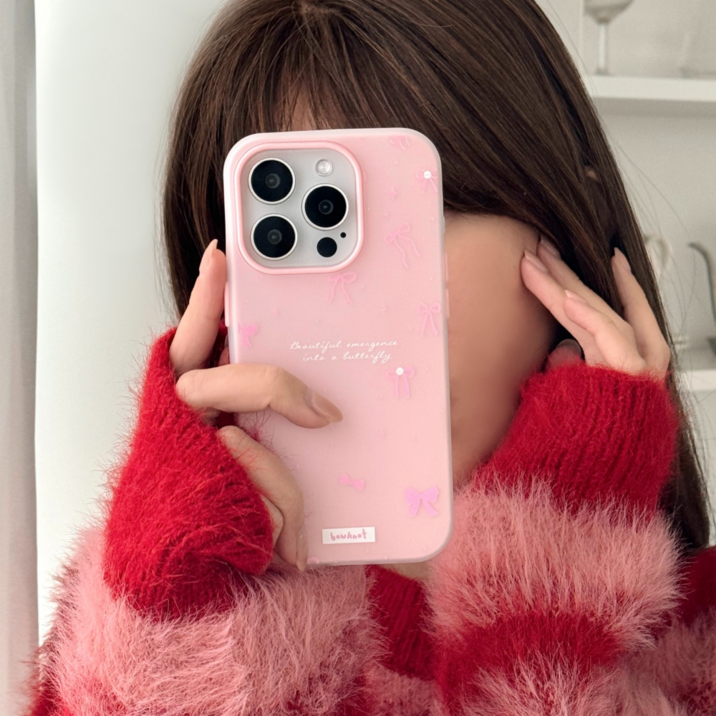 보네르베르 아이폰 핑크 리본 케이스