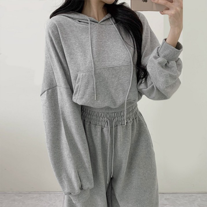 마이쏭 여성 봄신상 후드티 긴팔티 데이먼크롭후드맨투맨