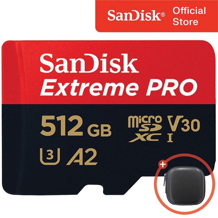 샌디스크 익스트림 프로 마이크로 SD 카드 메모리 케이스, 1개, 512GB