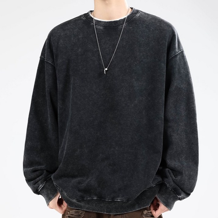 네오패스 남자 코튼 오버핏 피그먼트 맨투맨 빅사이즈 나염 긴팔티 M~5XL