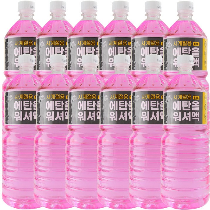 타이거 사계절 에탄올 워셔액 1.8L, 1.8L, 12개