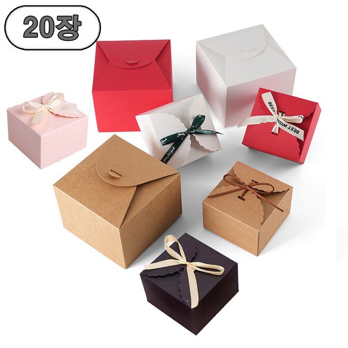 작은 케익 생일 종이 두꺼운 선물 상자, 20장, 화이트대
